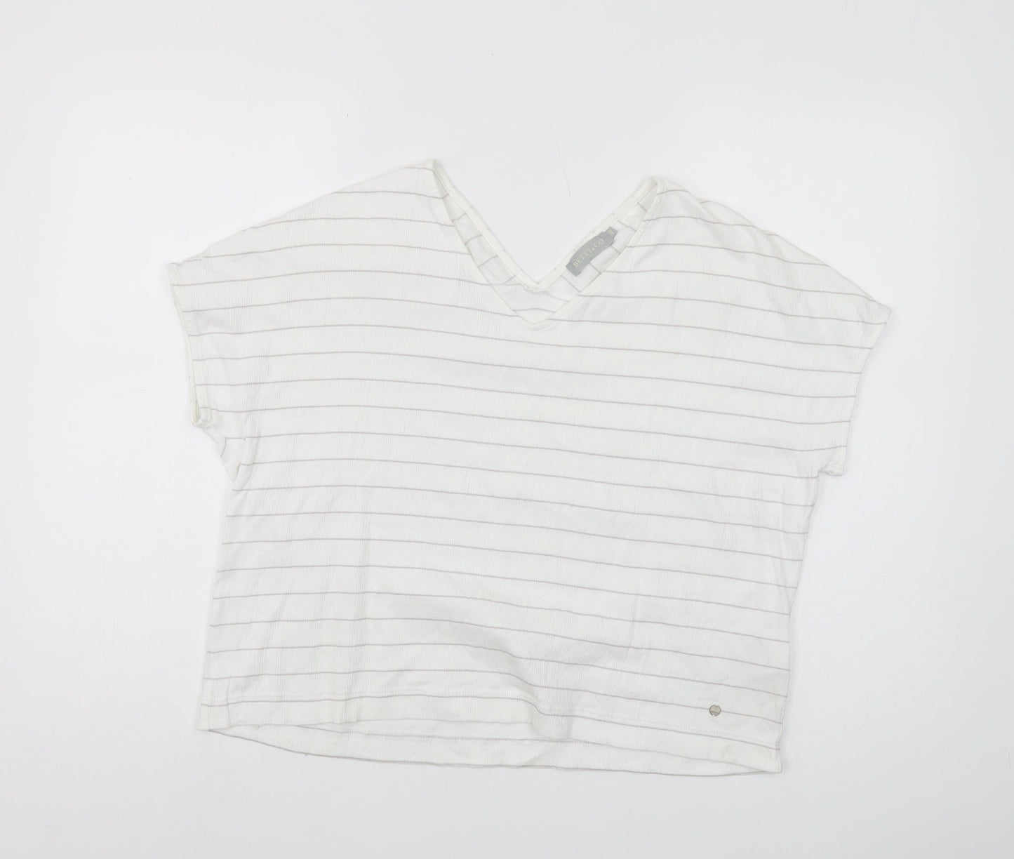 Womens UK Size 12 Betty & Co White Cropped T-Shirt