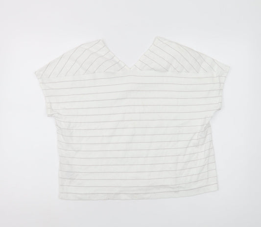 Womens UK Size 12 Betty & Co White Cropped T-Shirt