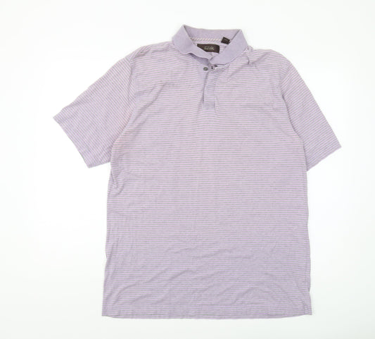 Tasso Elba Men’s L Purple Striped Polo Shirt