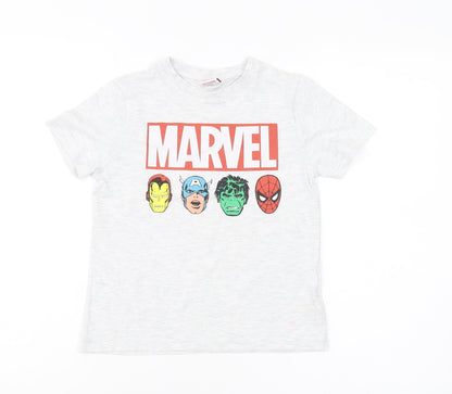 Marvel Boys White Superhero Graphic T-Shirt 6-7 Years