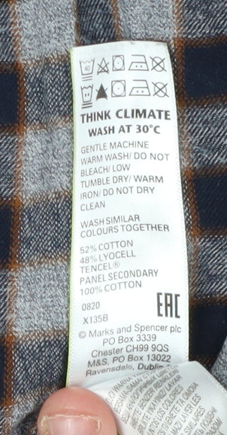 Marks and Spencer Men's Multicoloured Check Shirt, Size S