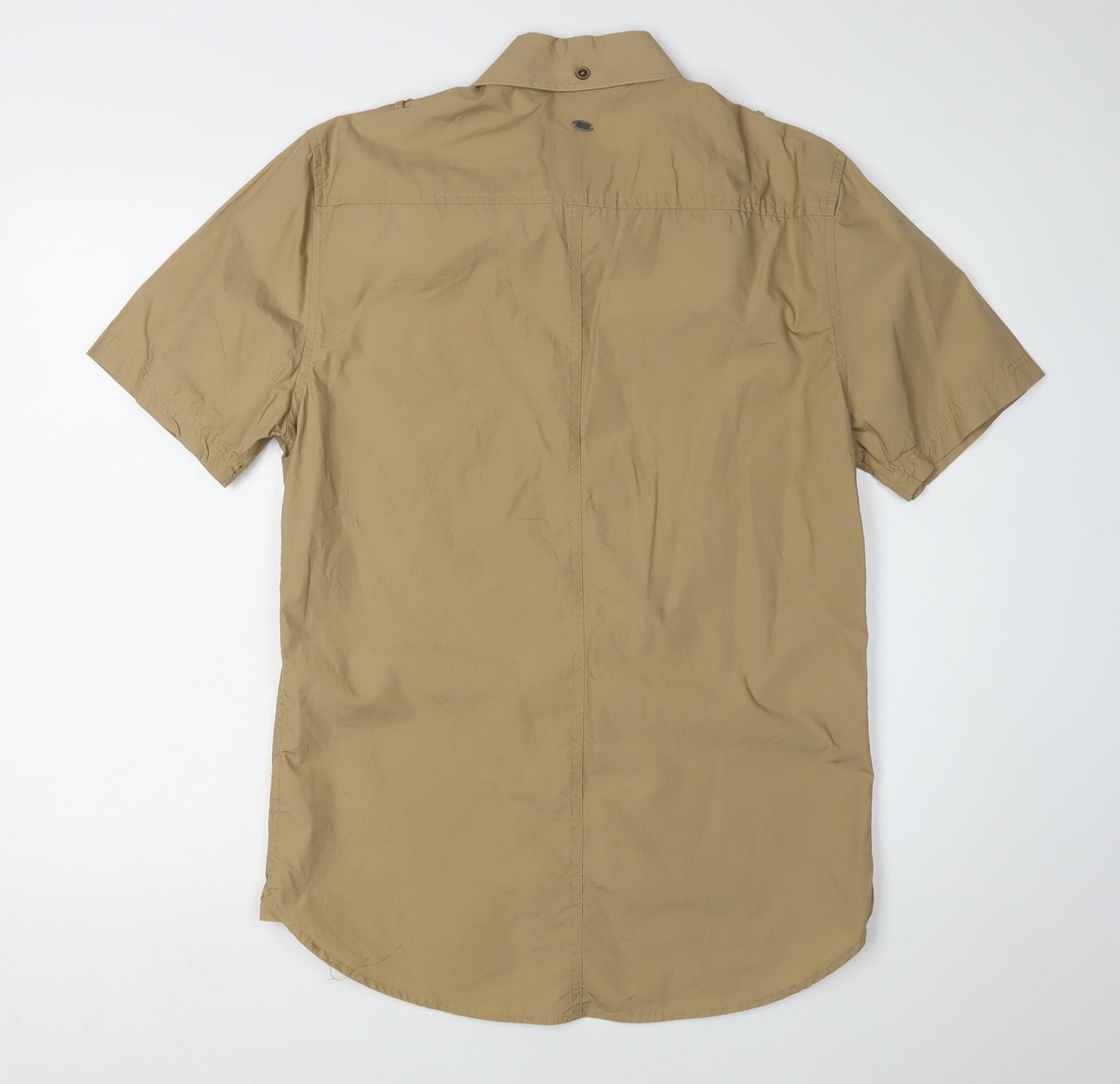 Firetrap Men's Beige Short Sleeve Shirt M Casual
