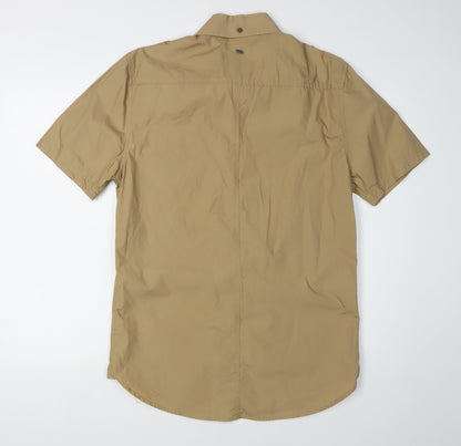 Firetrap Men's Beige Short Sleeve Shirt M Casual