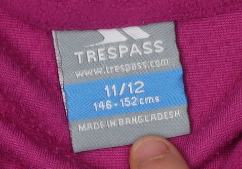 Trespass Girls Pink Fleece Pullover Sweatshirt 11-12 Years