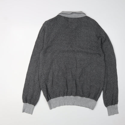 Kangol Men's Grey Long Sleeve Polo Shirt 2XL