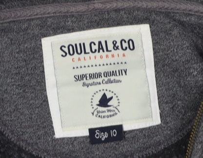Soulcal & Co Women's Grey Full Zip Hoodie Size 10