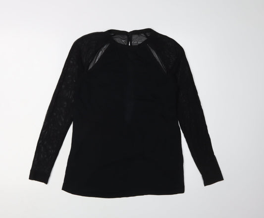 AllSaints Women's Black Blouse Size 8 Modal Silk