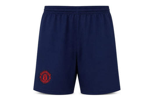 Front view of Adidas boys’ blue football shorts 9-10 years athletic
