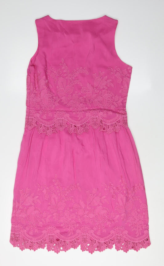 Joules Women's Pink A-Line Sleeveless Dress Size 12