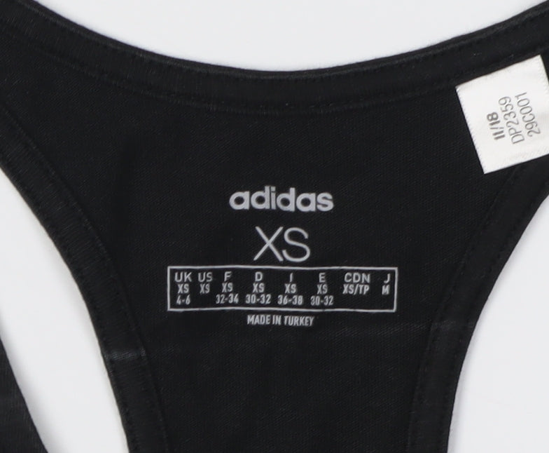 Adidas Women's Black XS Cotton Tank Top - Gym & Training