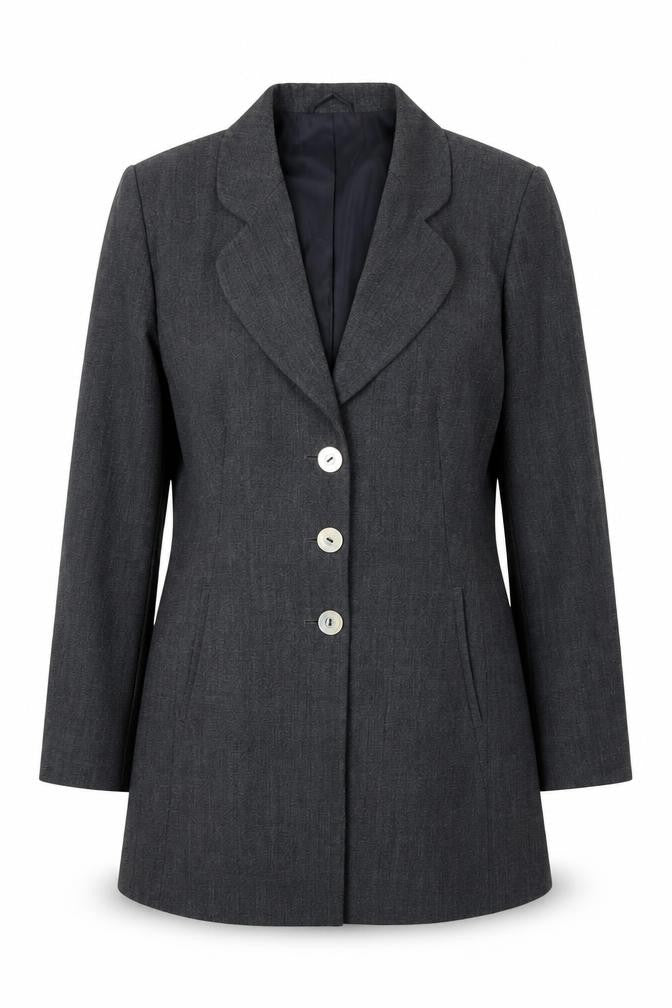Jacques Vert Womens Grey Wool Blazer Jacket Size 12