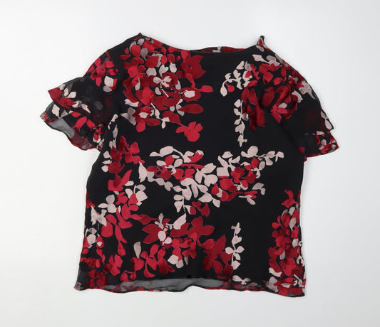 Jacques Vert Women's Black Floral Blouse, Size 14