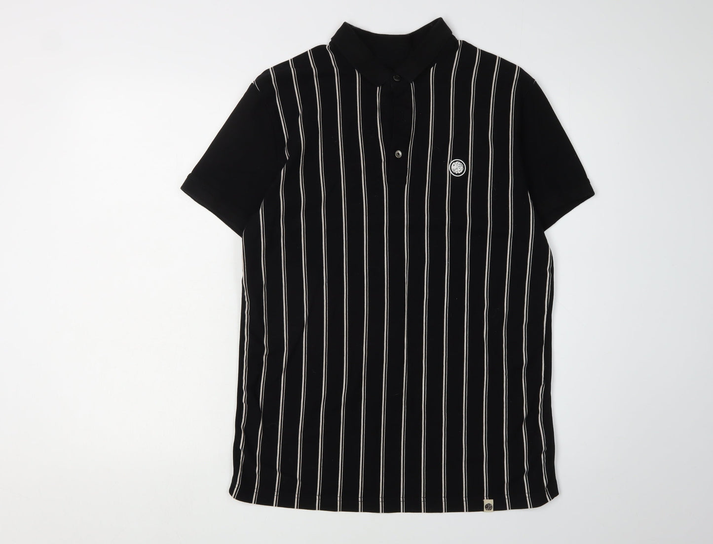 Pretty Green Men's Black Striped Polo M