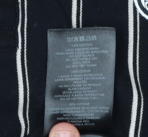 Pretty Green Men's Black Striped Polo M