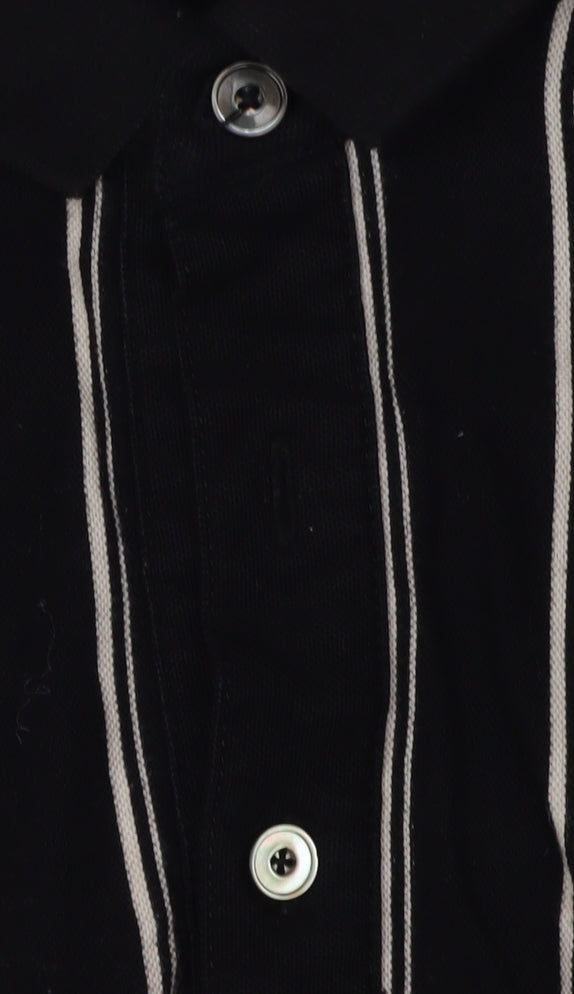 Pretty Green Men's Black Striped Polo M