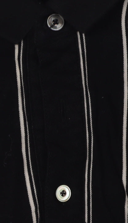 Pretty Green Men's Black Striped Polo M