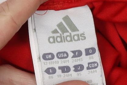 Adidas Red Unisex Baby Sports Shorts 18-24M