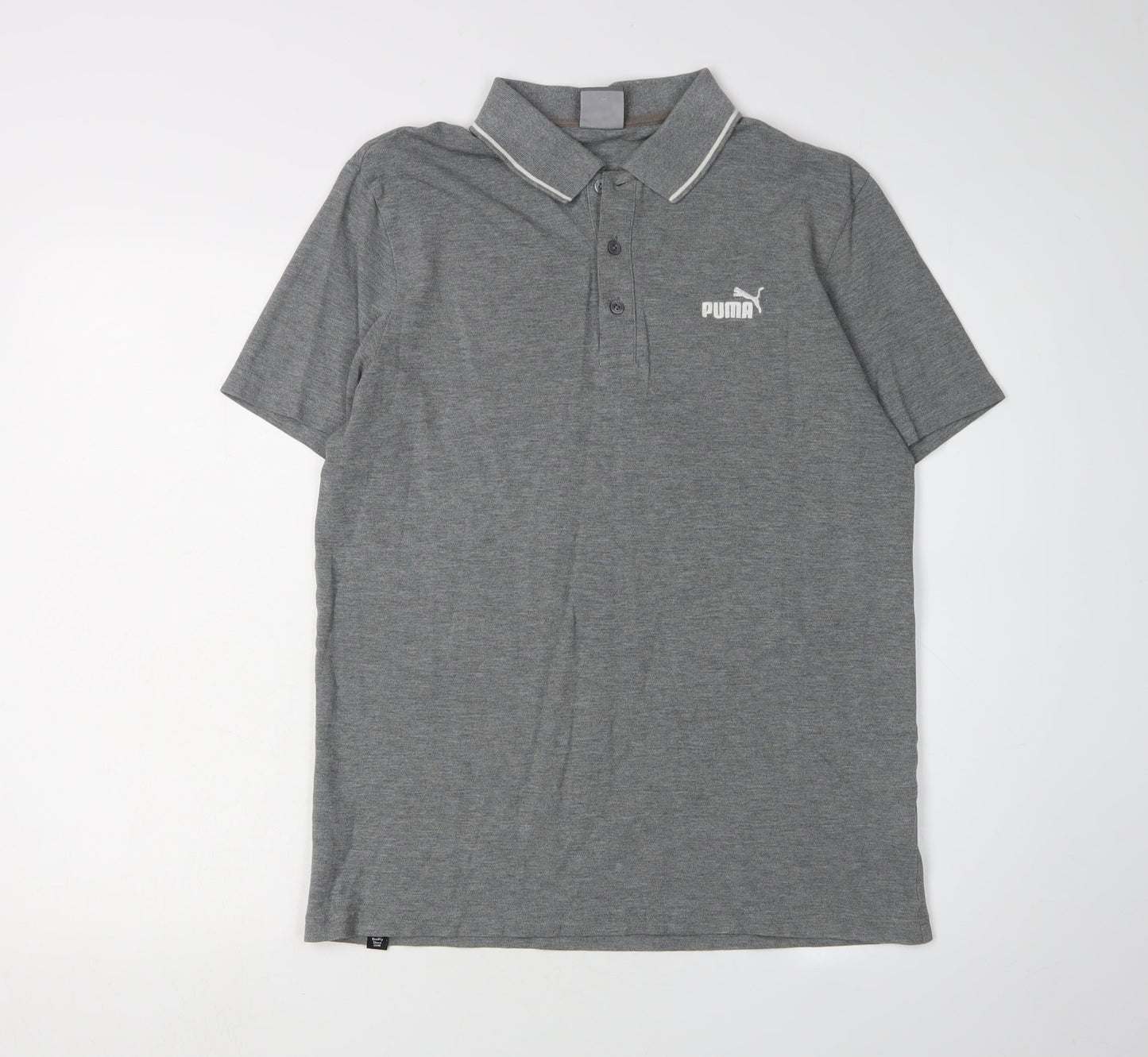 Puma Men's Grey Polo Shirt M