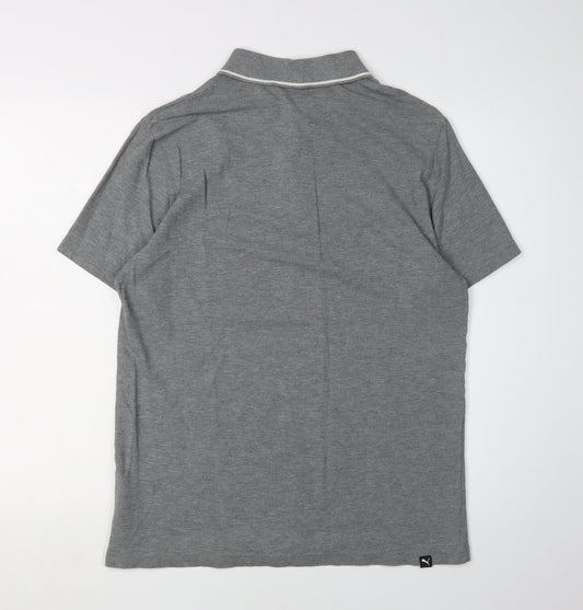 Puma Men's Grey Polo Shirt M