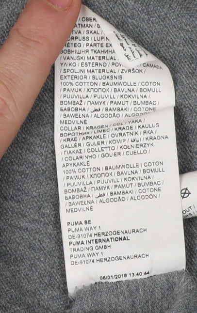 Puma Men's Grey Polo Shirt M