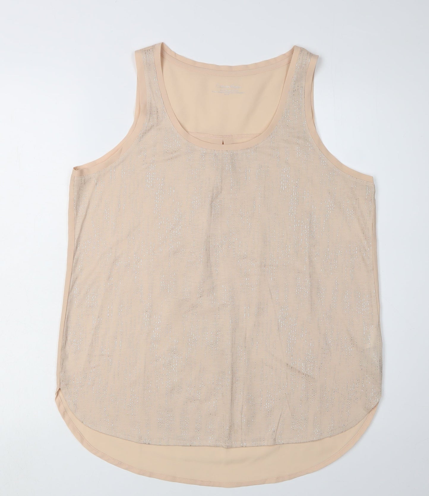 Calvin Klein Women's Beige Tank Top M Sleeveless