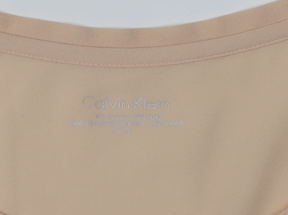 Calvin Klein Women's Beige Tank Top M Sleeveless