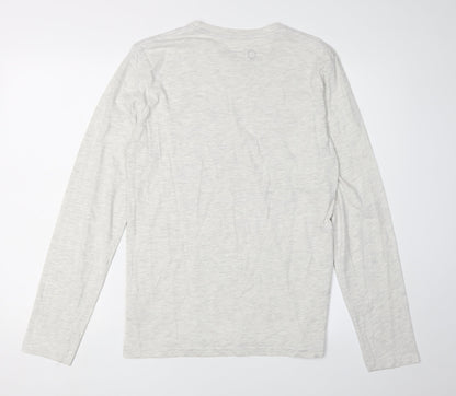 Jack & Jones Men’s Grey S T-Shirt, Long Sleeve, Crew Neck