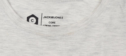 Jack & Jones Men’s Grey S T-Shirt, Long Sleeve, Crew Neck