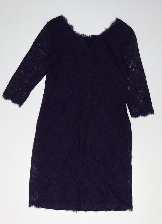 Jasper Conran Women's Black Lace Sheath Dress Size 14