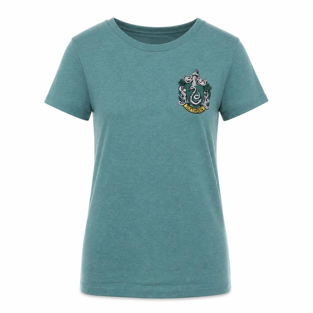 Womens UK Size 6 Harry Potter Green Basic T-Shirt