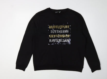 Womens UK Size L Harry Potter Black Pullover Sweatshirt