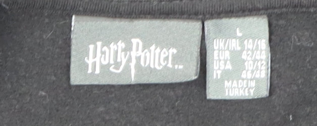 Womens UK Size L Harry Potter Black Pullover Sweatshirt