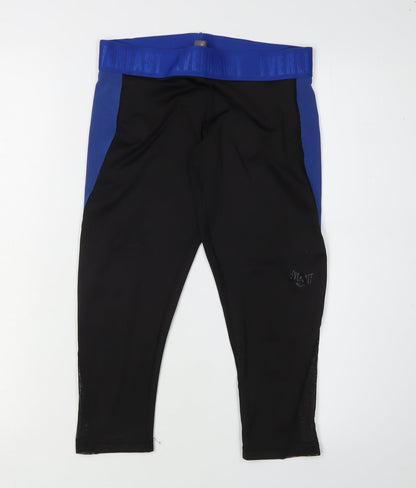 Everlast Women's Black Blue Cropped Leggings Size 8