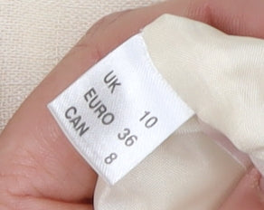 Jacques Vert Women's Ivory Embroidered Blouse Size 10