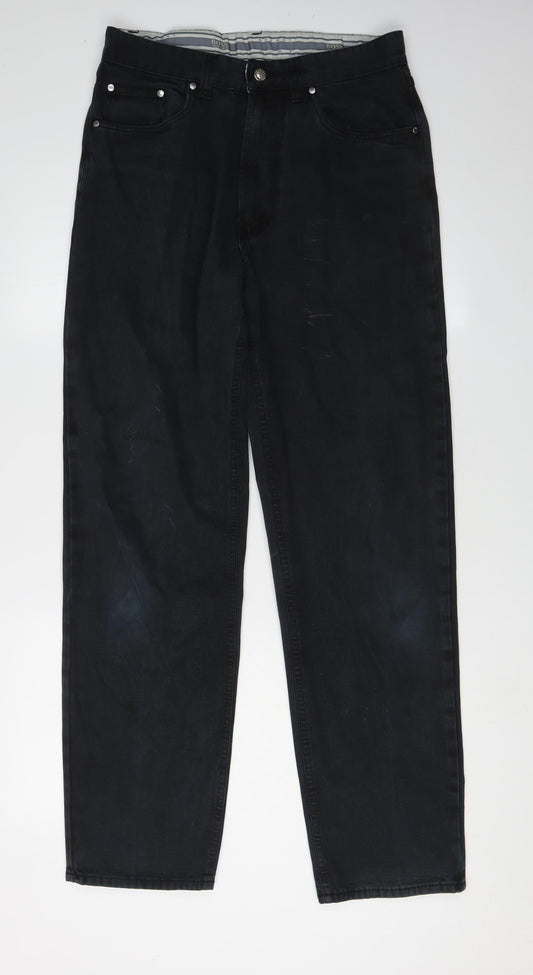Mens UK Size 31 Boss Regular Fit Straight Black Jeans