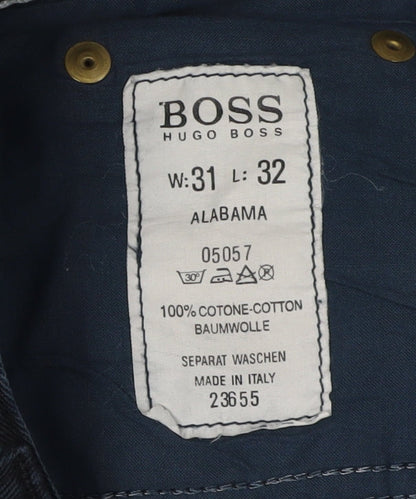 Mens UK Size 31 Boss Regular Fit Straight Black Jeans