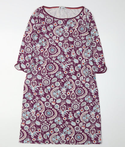 Boden Women's Purple Floral Shift Dress Size 12