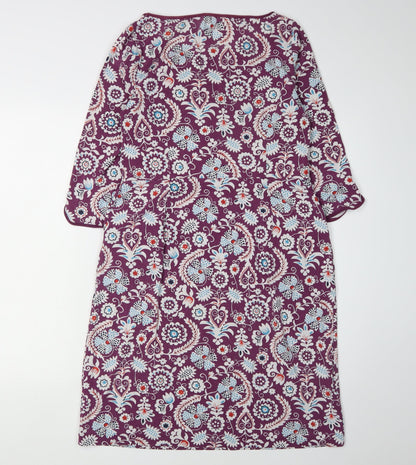 Boden Women's Purple Floral Shift Dress Size 12