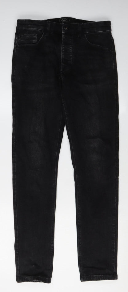 Next Men's Black Skinny Jeans, 30W, 33L, Slim Fit
