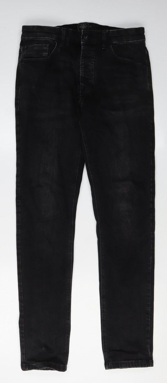 Next Men's Black Skinny Jeans, 30W, 33L, Slim Fit