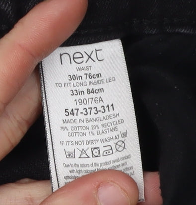 Next Men's Black Skinny Jeans, 30W, 33L, Slim Fit