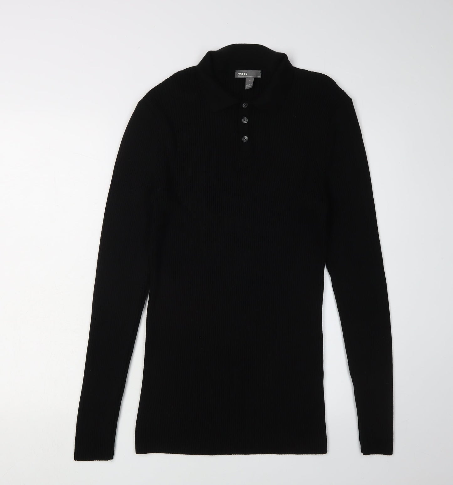 ASOS Men's Black Collared Pullover Jumper M