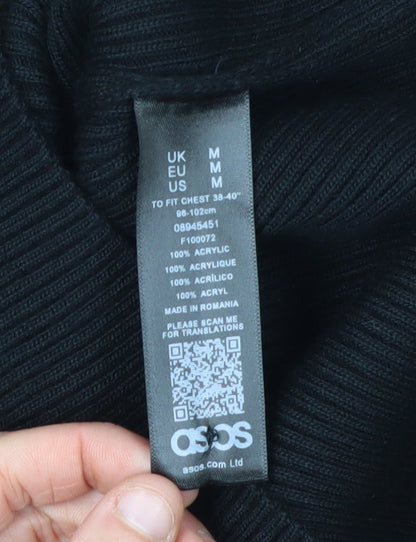 ASOS Men's Black Collared Pullover Jumper M
