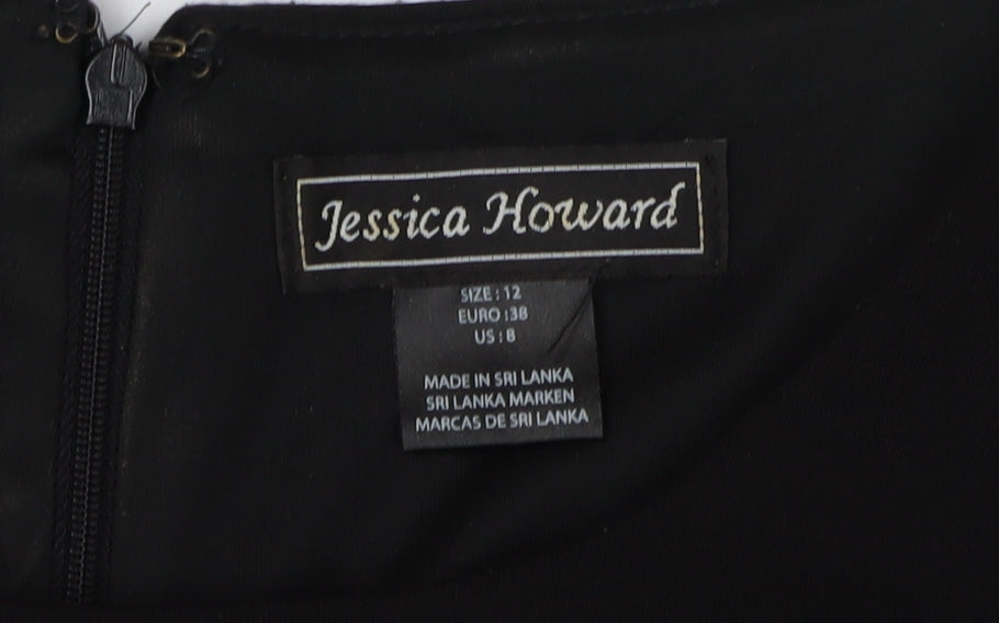 Jessica Howard Women's Black Herringbone Dress Size 12