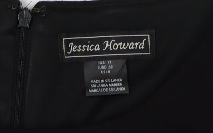 Jessica Howard Women's Black Herringbone Dress Size 12