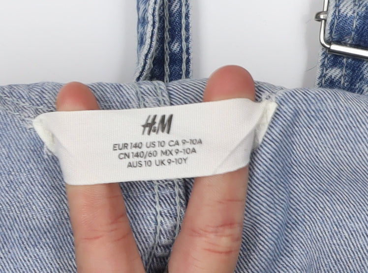 H&M Blue Denim Dungaree Girls 9-10 Years Casual