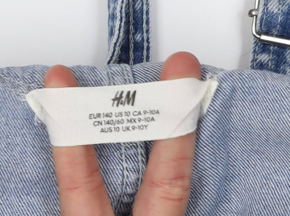 H&M Blue Denim Dungaree Girls 9-10 Years Casual
