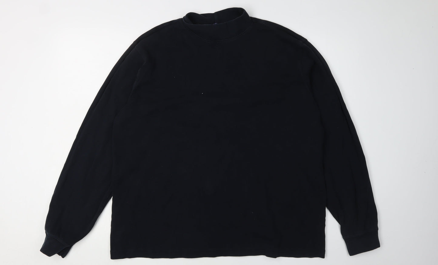 Lands' End Men's Black Long Sleeve Mock Neck T-Shirt