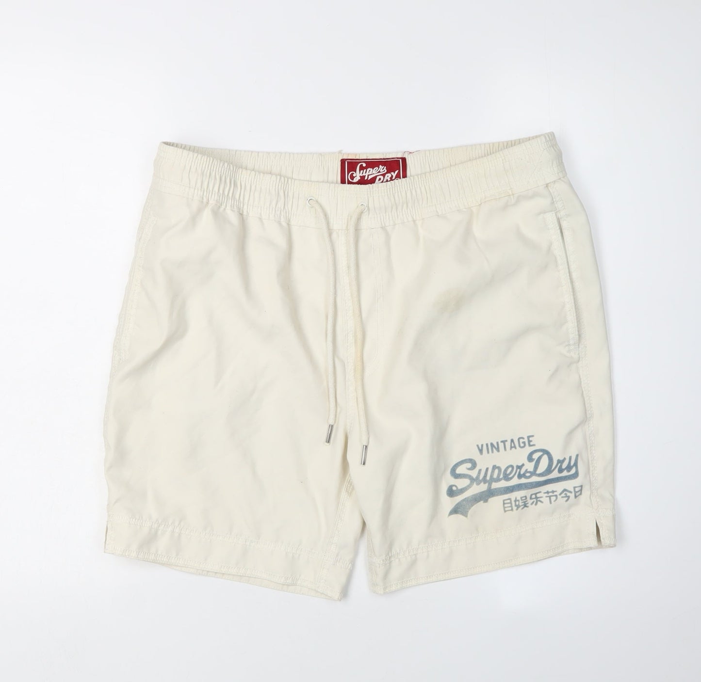 SuperDry Men's Ivory Vintage Shorts, M, Casual Style
