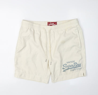 SuperDry Men's Ivory Vintage Shorts, M, Casual Style